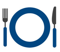 plate, fork, and knife icon