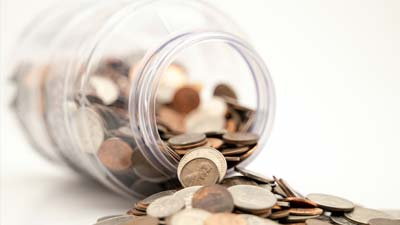jar of pennies on it’s side