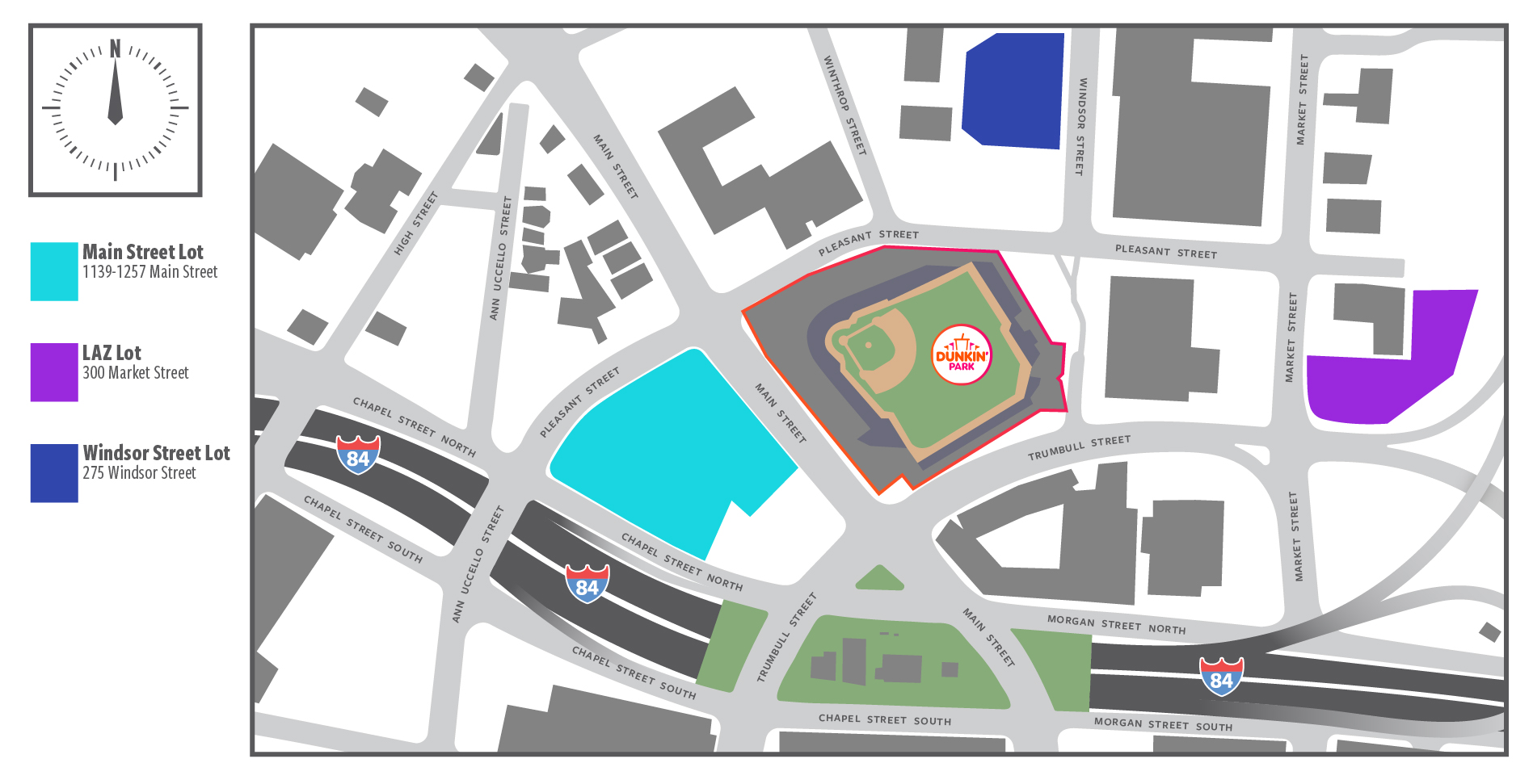 Commencement parking map