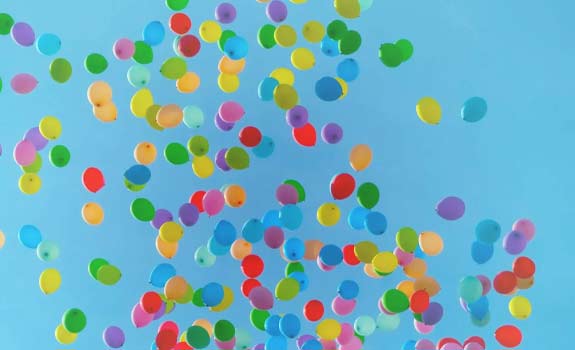 balloons in the sky
