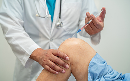 Doctor performing regenerative treatment